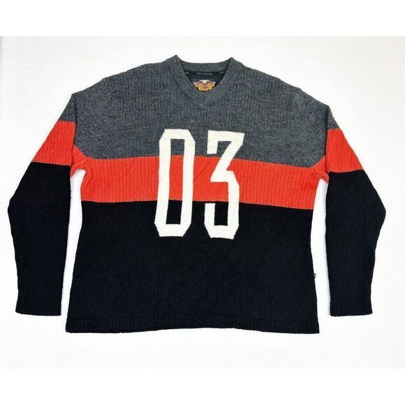 Harley Davidson Wool Sweater XL Knit Biker Sports Motorcycle - Picture 2 of 7